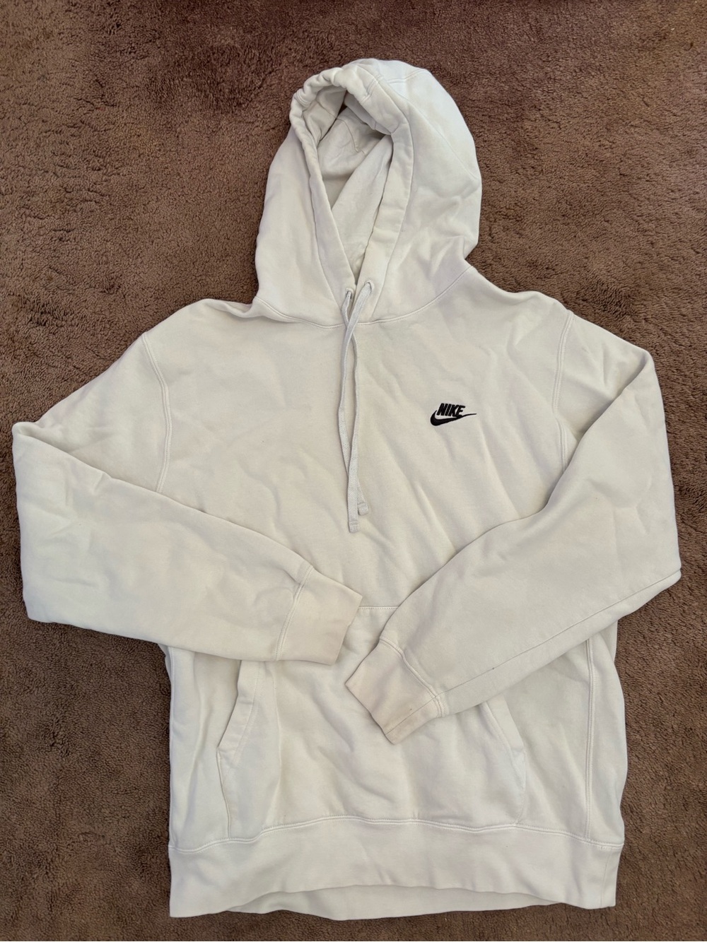 Nike Off-White Pullover Hoodie with Black Swoosh